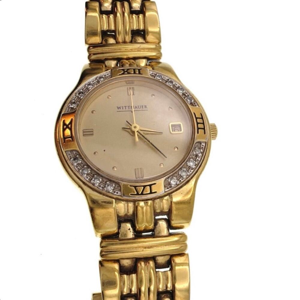 Wittnauer Laureate Diamonds Accents Watch 7” Gold Plated Stainless Steel